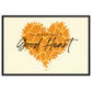 "Good Heart" Giraffe Pattern Framed Matte Paper Poster