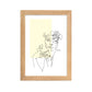 Yellow Flower Lady Sketch Art Framed Matte Paper Poster