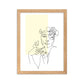 Yellow Flower Lady Sketch Art Framed Matte Paper Poster