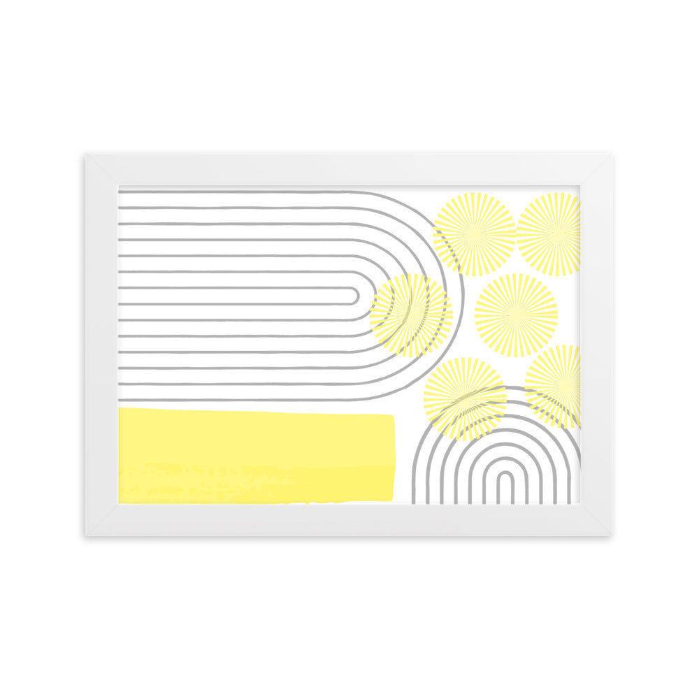 Yellow Abstract Art Framed Matte Paper Poster
