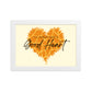 "Good Heart" Giraffe Pattern Framed Matte Paper Poster