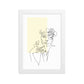 Yellow Flower Lady Sketch Art Framed Matte Paper Poster