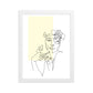 Yellow Flower Lady Sketch Art Framed Matte Paper Poster