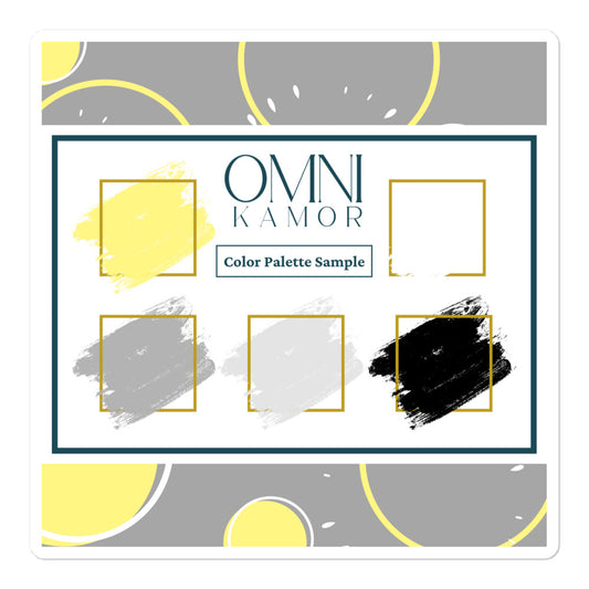 "Yellow Sketch Art" Color Palette Sample Sticker-Card