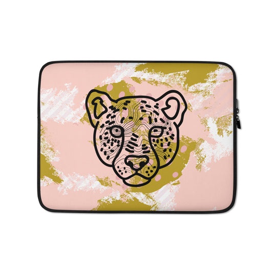 Pink & Gold Leopard Laptop Sleeve