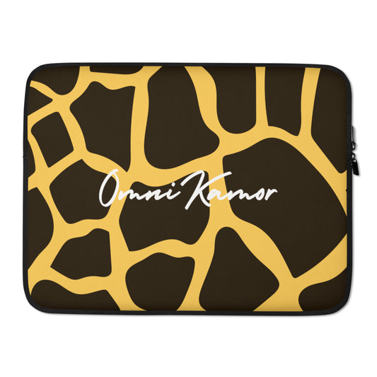 Giraffe Print Signature Laptop Sleeve