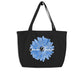 Large Organic Signature Blue Flower Tote Bag