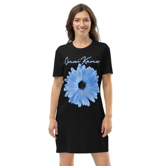 Organic Cotton Signature Blue Flower T-Shirt Dress
