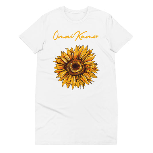 Organic Cotton Signature Golden Sunflower T-Shirt Dress