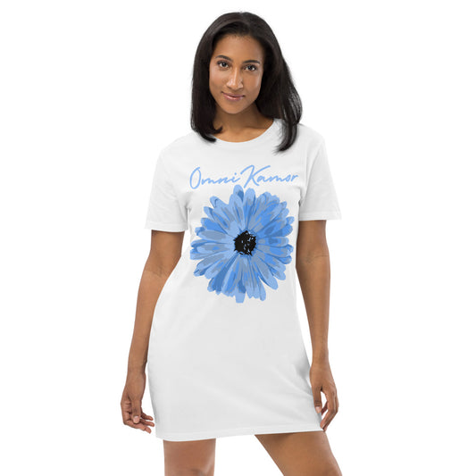 Organic Cotton Signature Blue Flower T-Shirt Dress