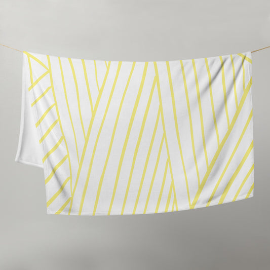 "Yellow Sketch Art" Throw Blanket A