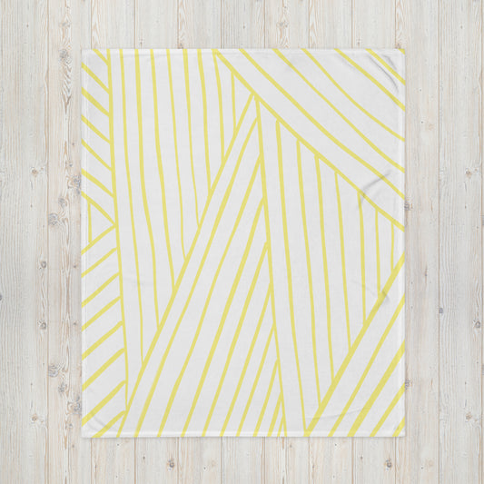 "Yellow Sketch Art" Throw Blanket A