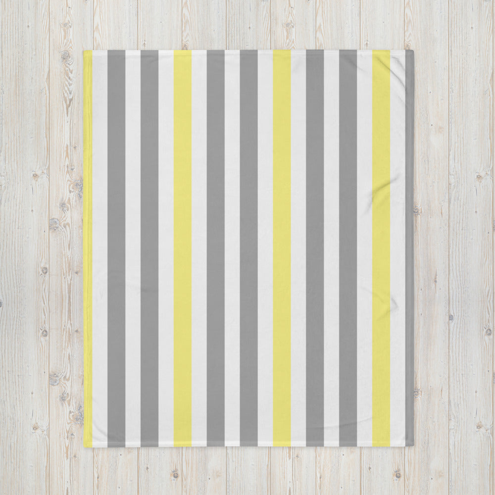 Yellow grey throw online blanket