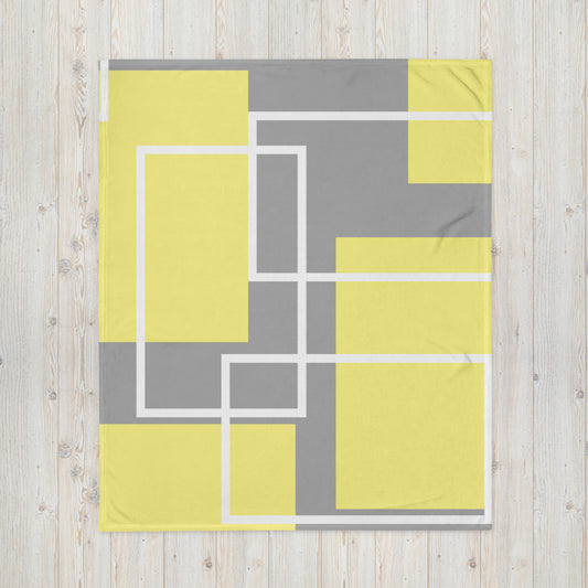Rectangle "Yellow Sketch Art" Throw Blanket F