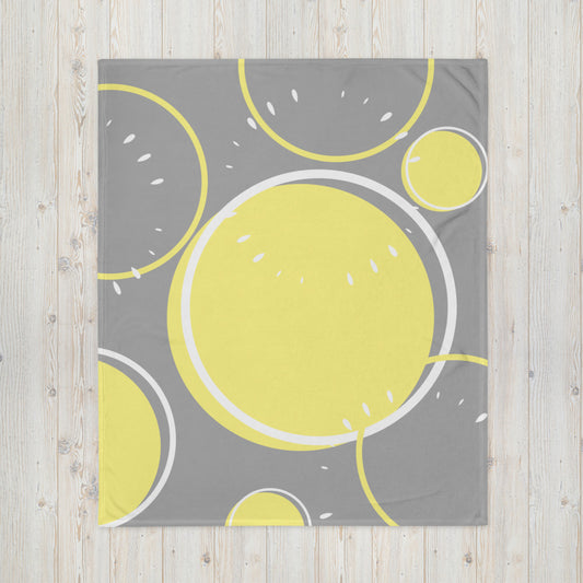 Circle "Yellow Sketch Art" Throw Blanket G