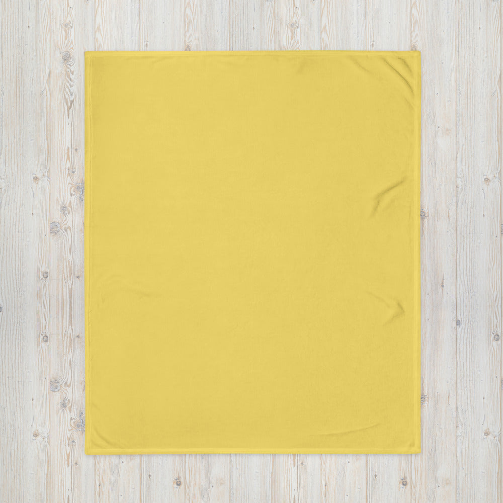 Solid Yellow "Yellow Sketch Art" Throw Blanket C2