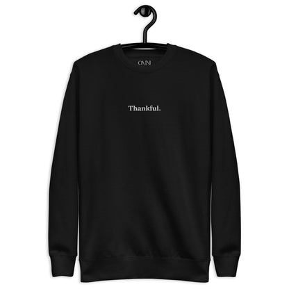 Embroidered "Thankful" Unisex Fleece Pullover