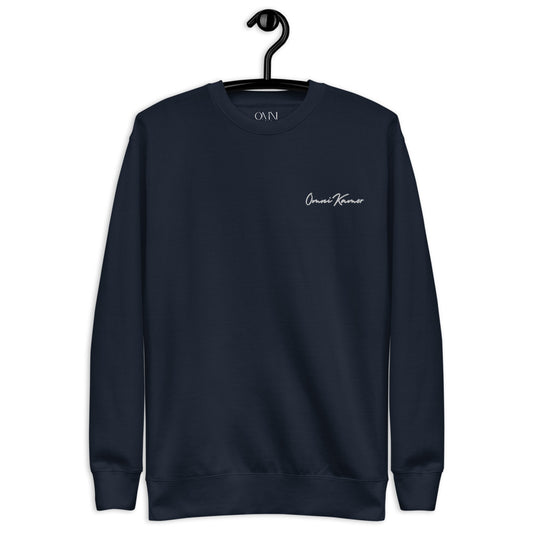 Embroidered Left Chest Signature Unisex Fleece Pullover Dark