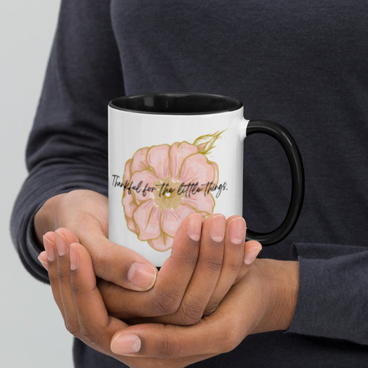 Thankful for the Little Things Mug with Color Inside